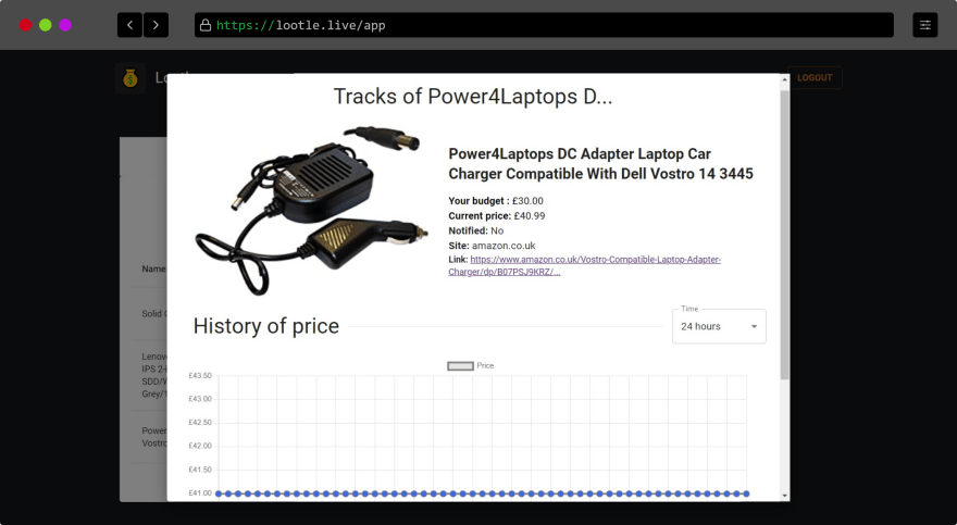 Lootle item price tracking